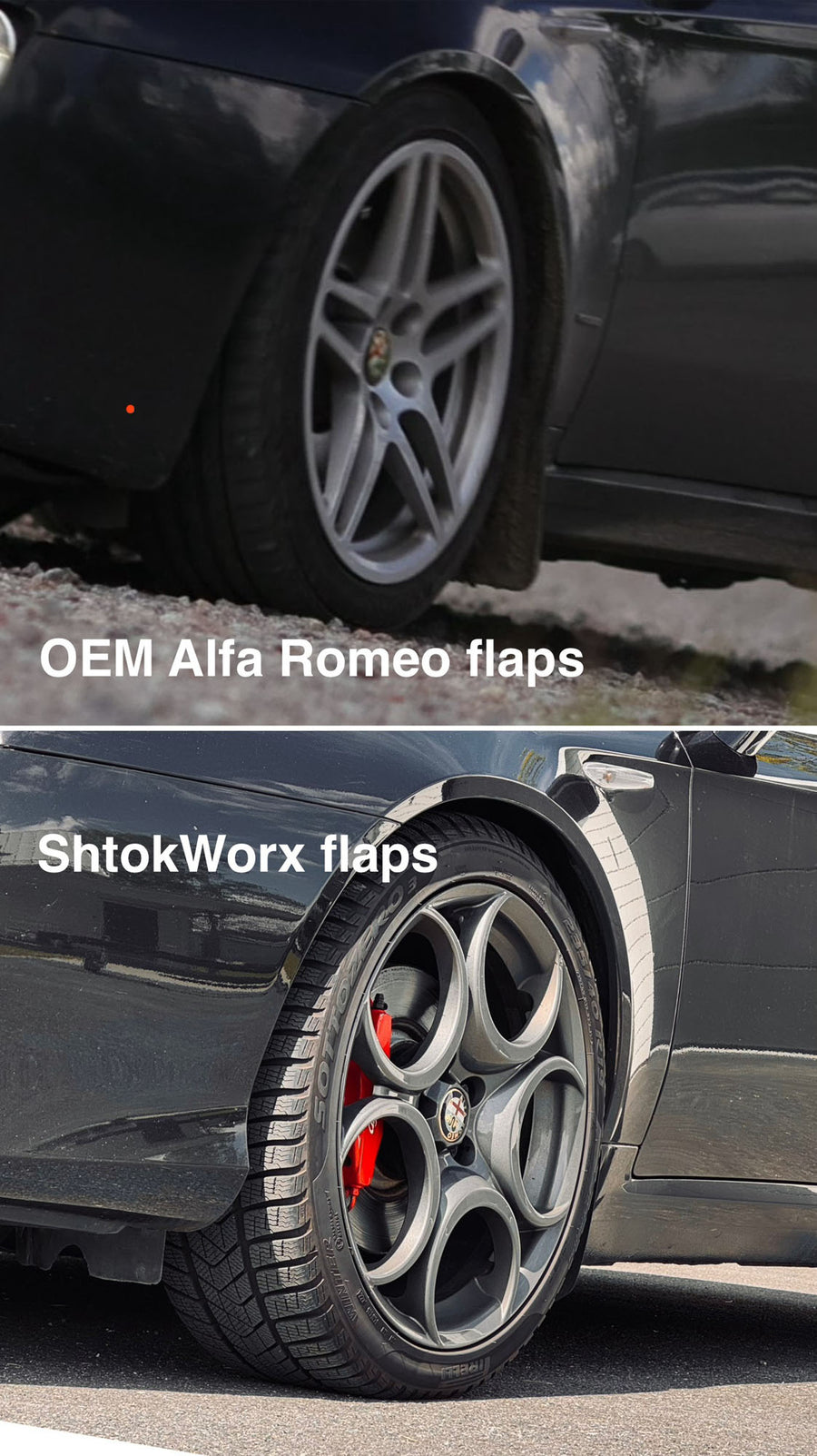 Alfa Romeo 159 939 Mudflaps set on the car 9