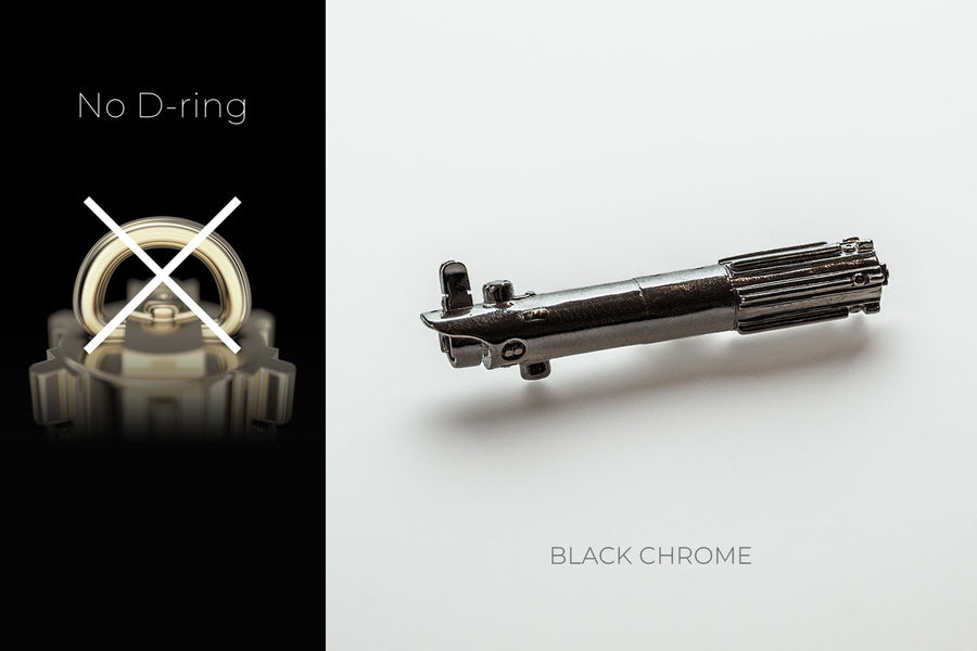 Mini Lightsaber Necklace Pendant Keychain BLACK CHROME